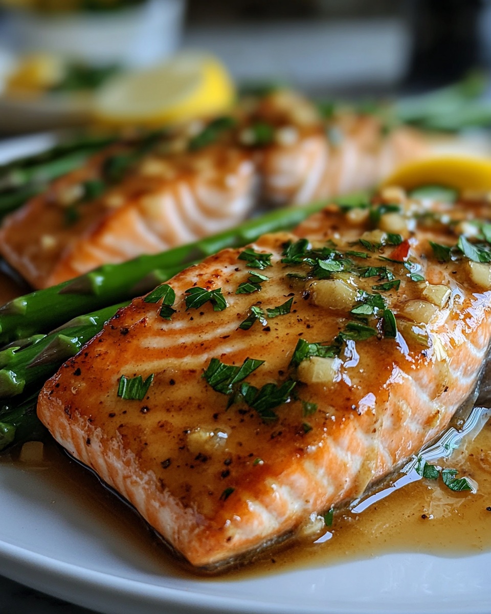 Garlic Butter Salmon with Asparagus